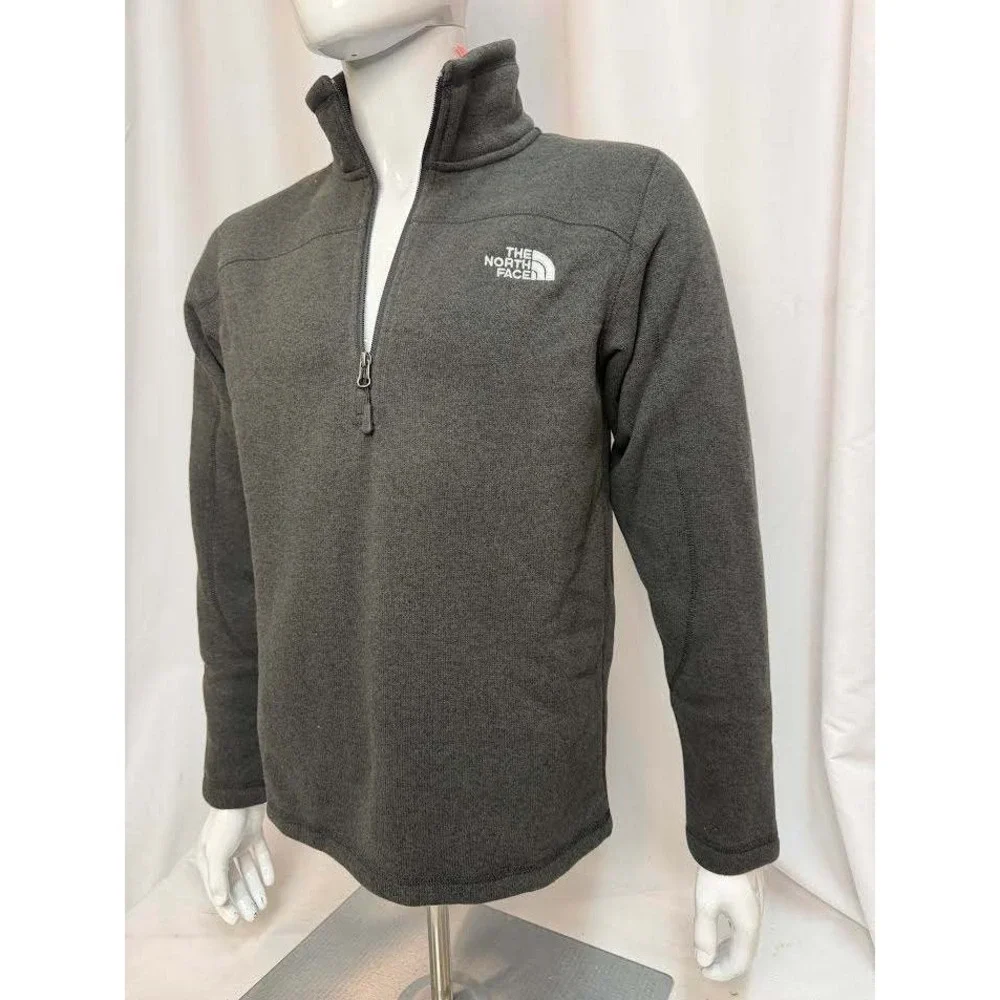 The North Face Mens Gordon Lyons 1/4 Zip Fleece Pullover TNF Black Heather S NWT